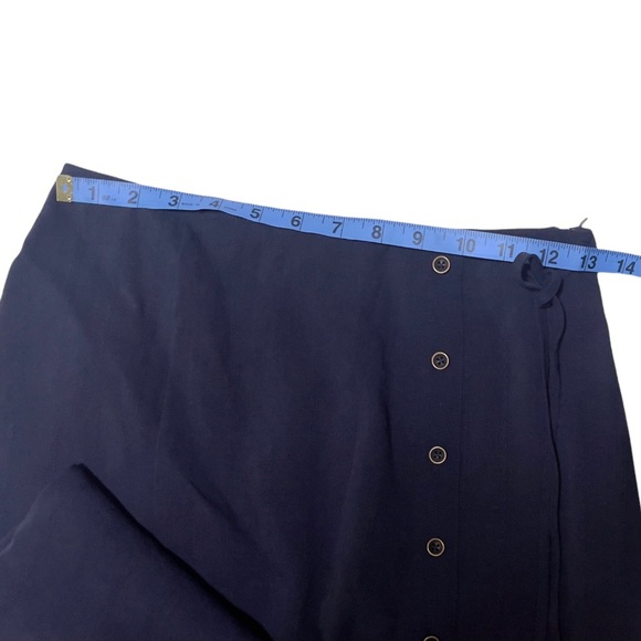 NWT Le Lis Navy Side Button Square Neck Crop Top & Midi Skirt Set Size S/M/L - Picture 7 of 9